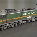 Indian Railways Train 31393 With Green And Yellow Stripes Design