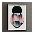 Abstract Circular Wall Art With Pink Black Gray Design For Modern Decor