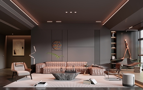 Modern Minotti living room 3d model