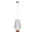Modern Minimalist Striped Paper Pendant Lights With Wooden Base Design
