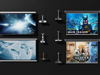 Projection Monitoring System With Multiple Screens And High Definition Visual Content 3d model