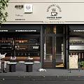 Starbucks Coffee Storefront With Origin Coffee Shop Signage Glass Door And Outdoor Seating