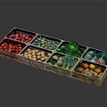Colorful Fresh Assorted Vegetables Arranged in Wooden Multi Compartment Tray