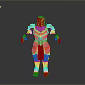 Shiny Red And Silver Medieval Knight Armor As Warrior Battle Weapon Gear