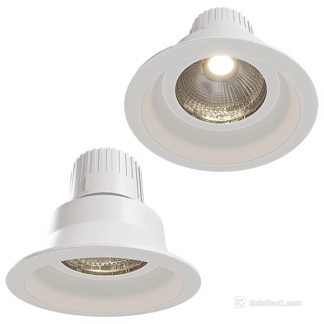 Modern White Recessed Downlights And Spotlights For Home Interior Lighting 3d model 