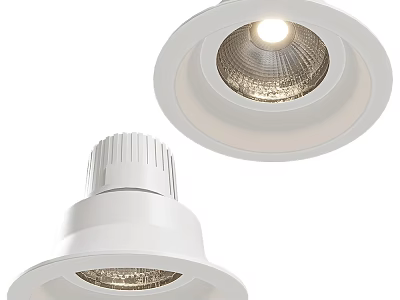 Modern White Recessed Downlights And Spotlights For Home Interior Lighting 3d model