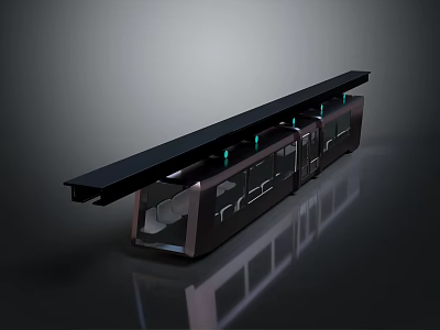 Sleek Black Modern Train With Streamlined Design Multiple Carriages And Glass Windows 3d model