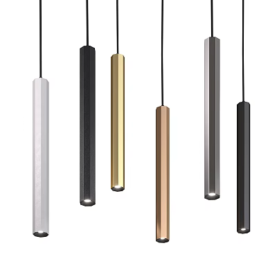 Modern Long Bar Pendant Lights In Various Colors For Interior Design 3d model