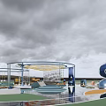Space-themed children's activity area 3d model