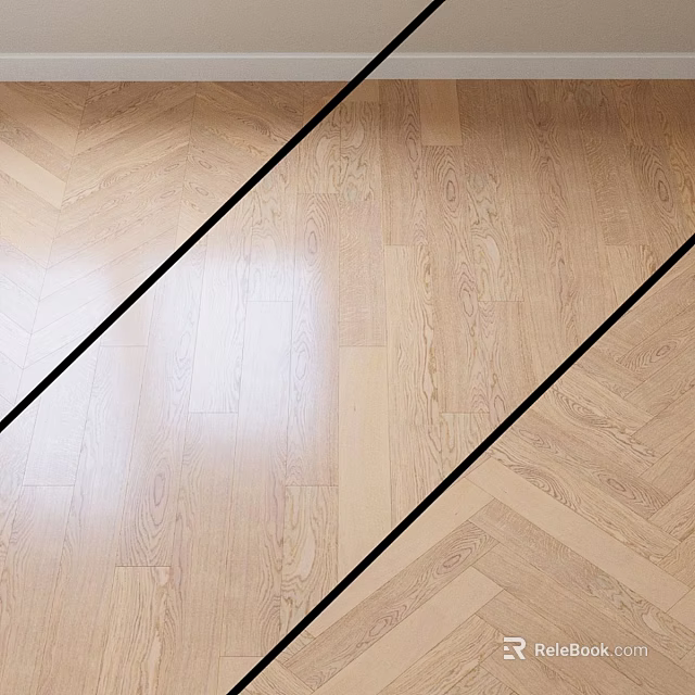 Wooden Flooring Components With Herringbone Pattern Black Line Separators And Oak Texture 3d model