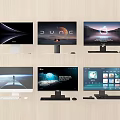 Modern computer display screen computer screen computer display mouse keyboard 3d model