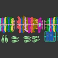 Colorful Clothes on Stylish Racks with Assorted Bags Shoes and Folded Garments