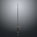 Classic Metal Sword With Decorative Red Hilt And Long Sharp Blade Design