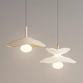 Modern White Pendant Lights With Wavy Shade Design For Home Interior Decor