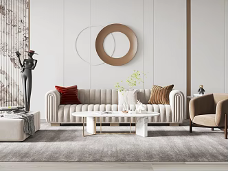Modern sofa coffee table combination 3d model