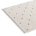 Plush Cream Colored Square Carpet With Small Black Patterns And Fringed Edges 3d model