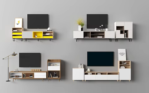 TV cabinet TV background cabinet 3d model