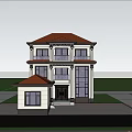 Detached Villa Modern Exterior Design Two Story With Large Windows Balconies Green Trees And Lawn