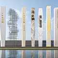 Spiritual Fortress Featuring Diverse Modern Designs Textured Surfaces Golden Accents And Water Reflection