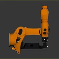 Detailed Futuristic Orange Mechanical Robot Character Design For Game And Movie