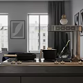 Modern Apartment Interior With Sofa Dining Area And Kitchen