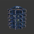 Multilayered Decorative Equipment With Skull Pattern Black Orange Structure And Top Decoration