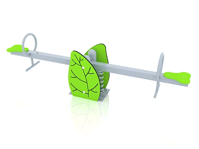 Green Leaf Shaped Seesaw Playground Equipment With Two Seats For Kids Outdoor Play 3d model