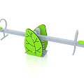 Green Leaf Shaped Seesaw Playground Equipment With Two Seats For Kids Outdoor Play
