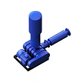 Blue Heavy Duty Industrial Equipment With Cylindrical Top And Base Structure