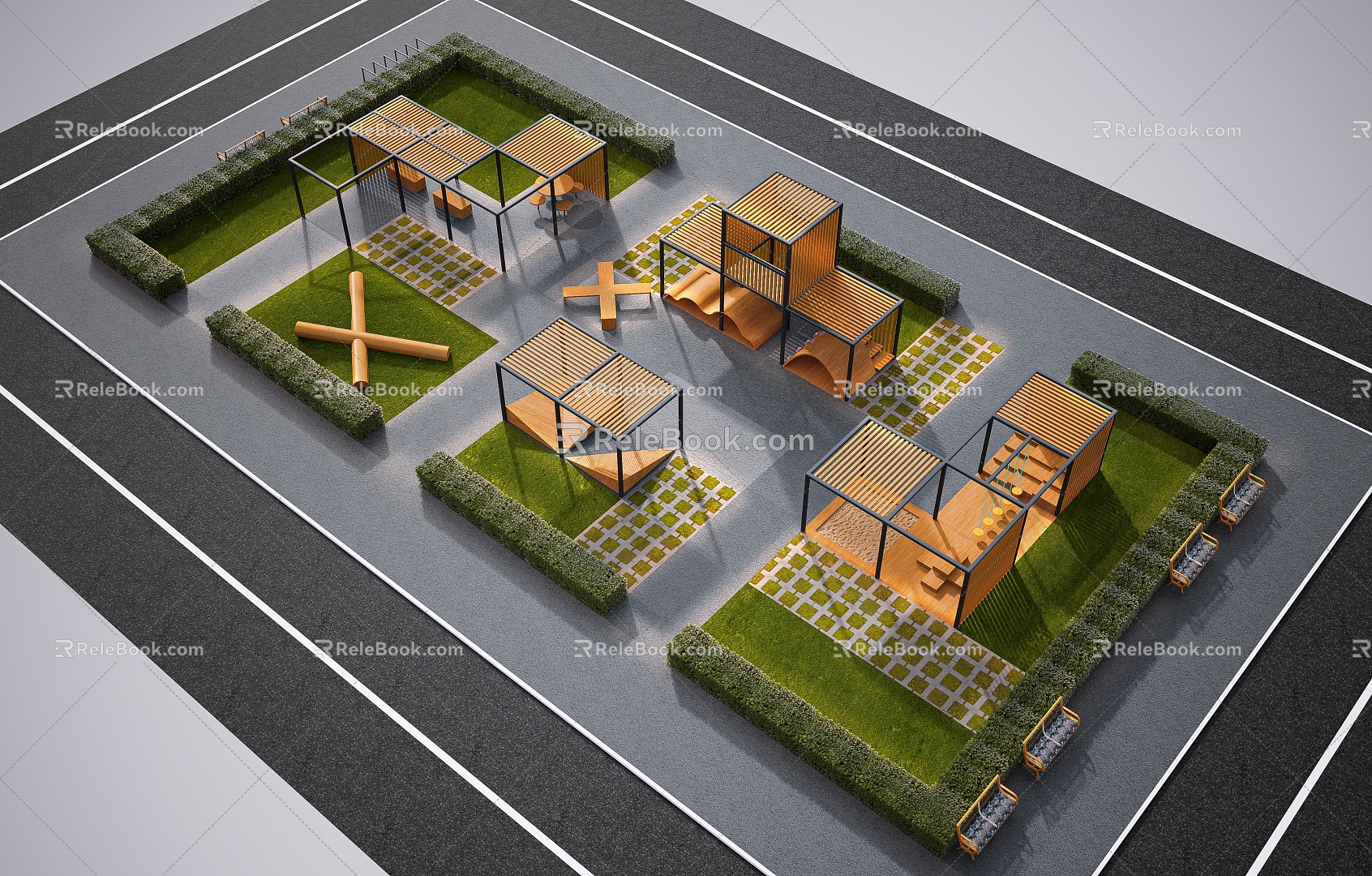 Modern Park Leisure Park Sports Park 3d model