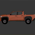 Orange Modern Pickup Truck With Off Road Style And Black Tires