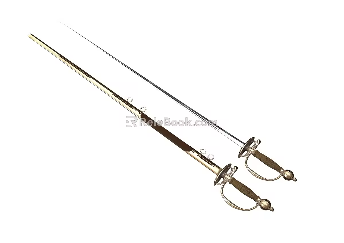 Sword-shaped Weapon Next-generation Sword Stabbed Sword Knight Sword Sabre Medieval Weapon Western Sword Ancient Weapon Cold Weapon Foil European Sword 3d model