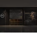Modern Shop Reception Counter Interior Design With Metal Desk Decorative Plants And Ambient Lighting