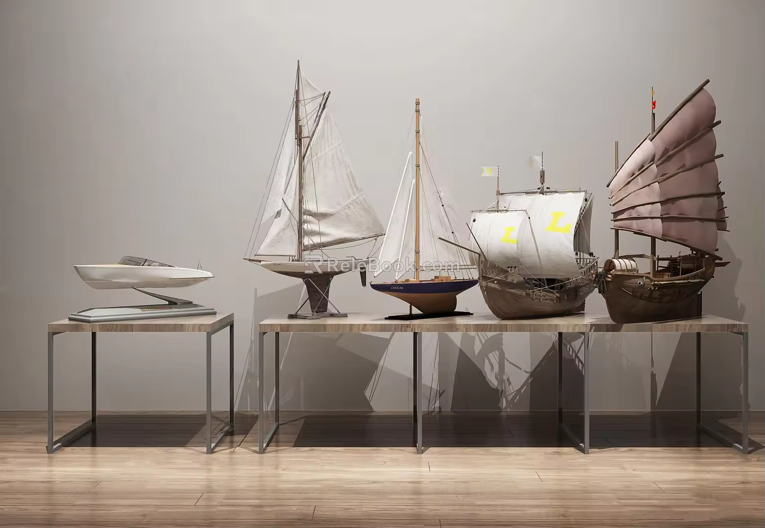 Modern Ornaments Combination Sailing Ornaments 3d model