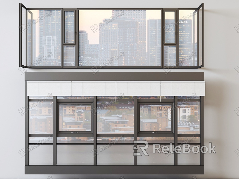 modern floor-to-ceiling windows model