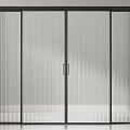 Modern Sliding Doors Design With Glass Panels And Black Frames For Home