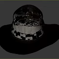 Black Leather Wide Brim Hat With Adjustable Belt Buckle Design