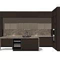 Modern Cabinet Combination Dining Island Table 3d model