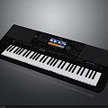 Modern Electronic Keyboard with Digital Display and Touch Control Panel and Responsive Piano Keys 3d model