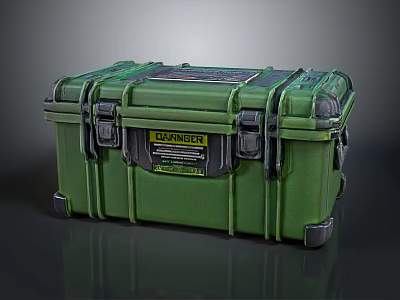 Green Home Storage Case With Secure Latches Mobility Wheels And Durable Material 3d model
