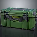 Green Home Storage Case With Secure Latches Mobility Wheels And Durable Material 3d model