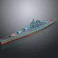 Detailed Historical Military Battleship With Turrets Deck Structures And 3D Model Design