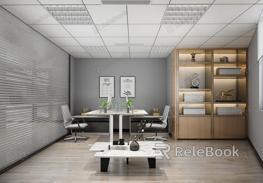 Modern Office Black and White Meeting Room Tea Room model