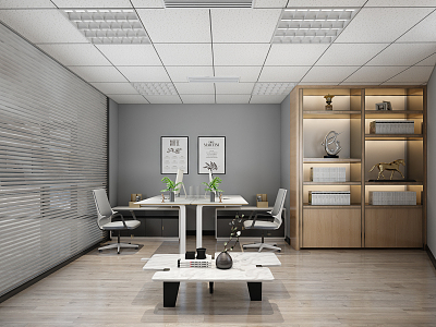 Modern Office Black and White Meeting Room Tea Room model