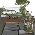 Serene Modern Courtyard Garden Design With Wooden Deck Stone Path Outdoor Seating And Lush Greenery