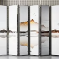 New Chinese Style Screen Partition 3d model