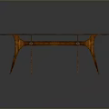 Classic Wooden Oval Dining Table with Grainy Surface and Slender Legs