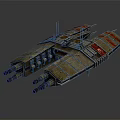 Futuristic Interstellar Spaceship With Detailed Metallic Surface And Multi Thruster Design