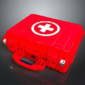 Red Industrial First Aid Kit With White Cross And Durable Construction For Workplace Emergency Preparedness