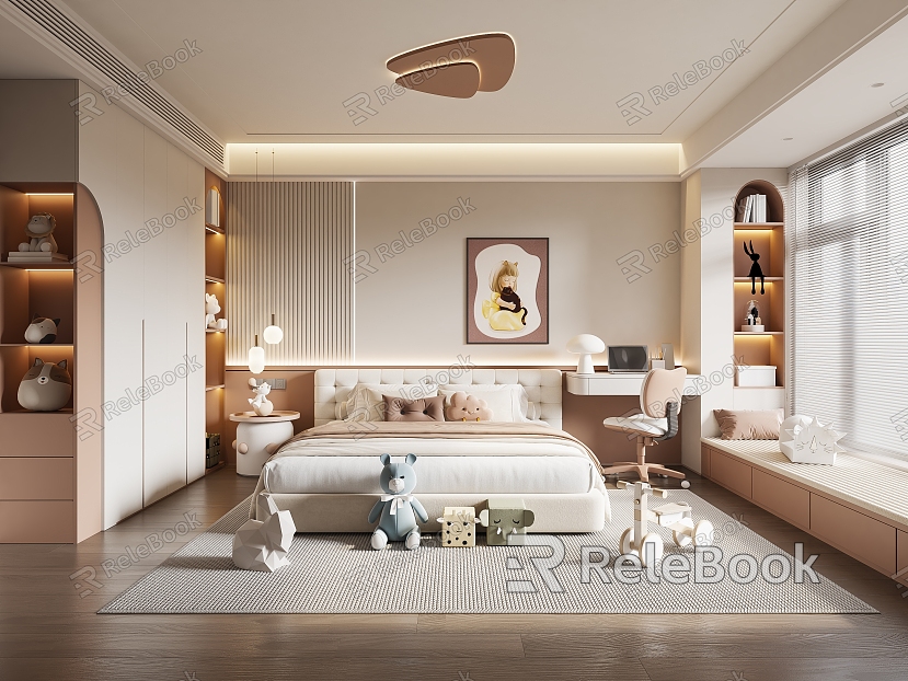 Modern Children's Room Girls Room Bedroom model